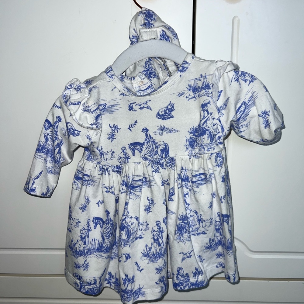 Blue & white 0-3M set baby girl